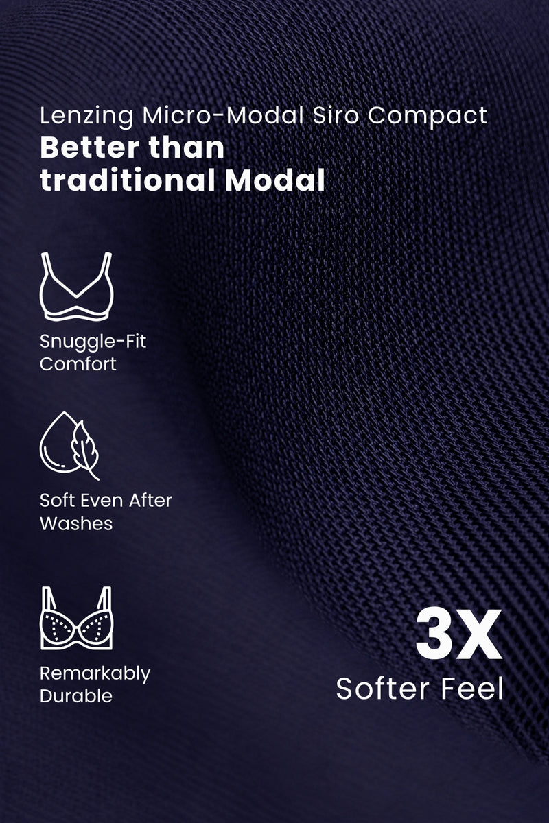 Ruched Invisible Button Nursing Bra - Future Dusk