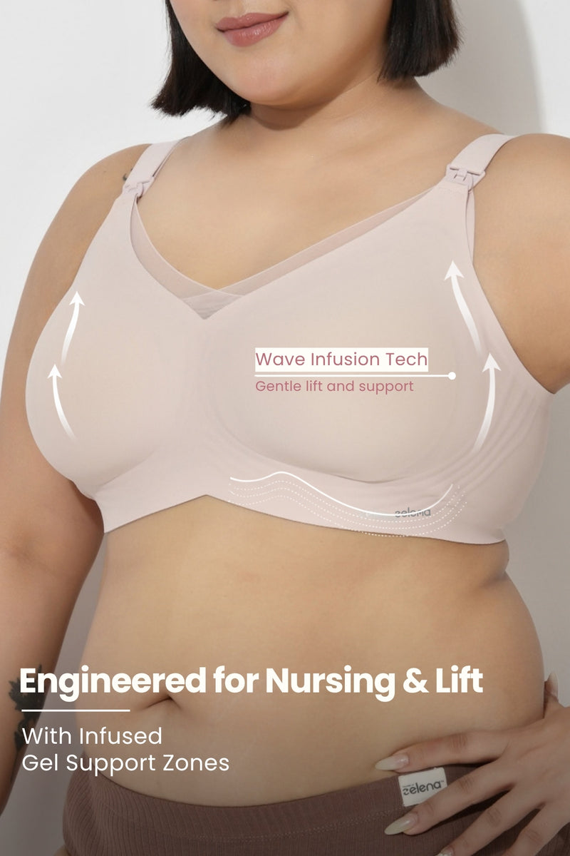 Sculpt & Lift Powermesh Nursing Bra - Blush