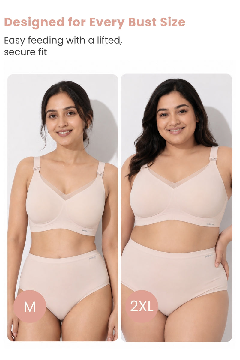 Sculpt & Lift Powermesh Nursing Bra - Blush