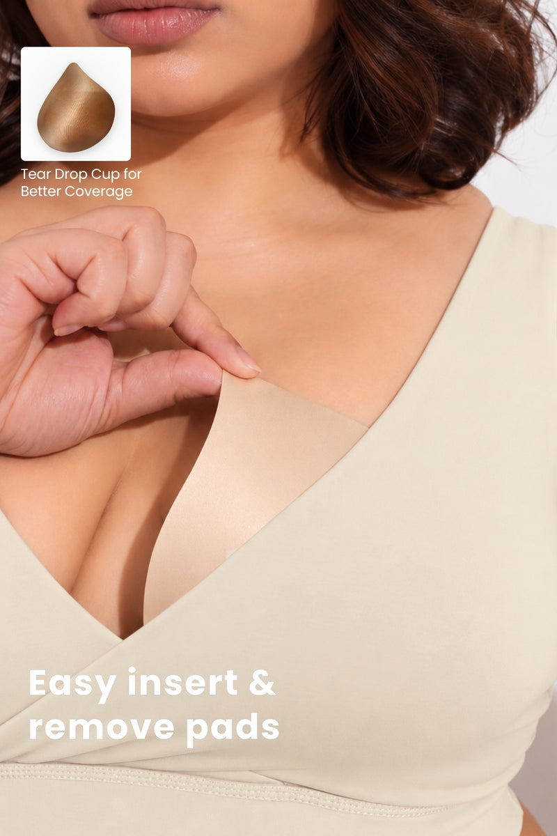 247 (Upgraded) Modal Padded Maternity Feeding Bra - Butter