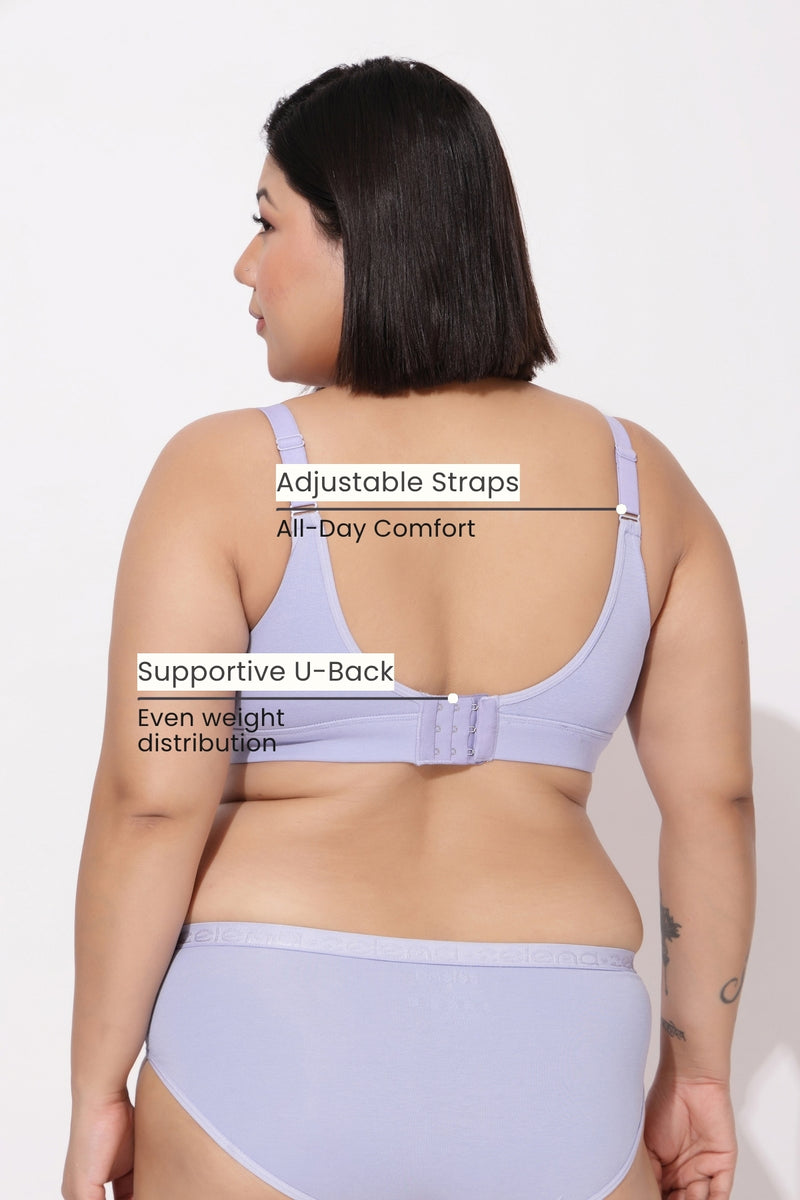 Lira Ribbed Cotton Nursing Padded Bra - Mist