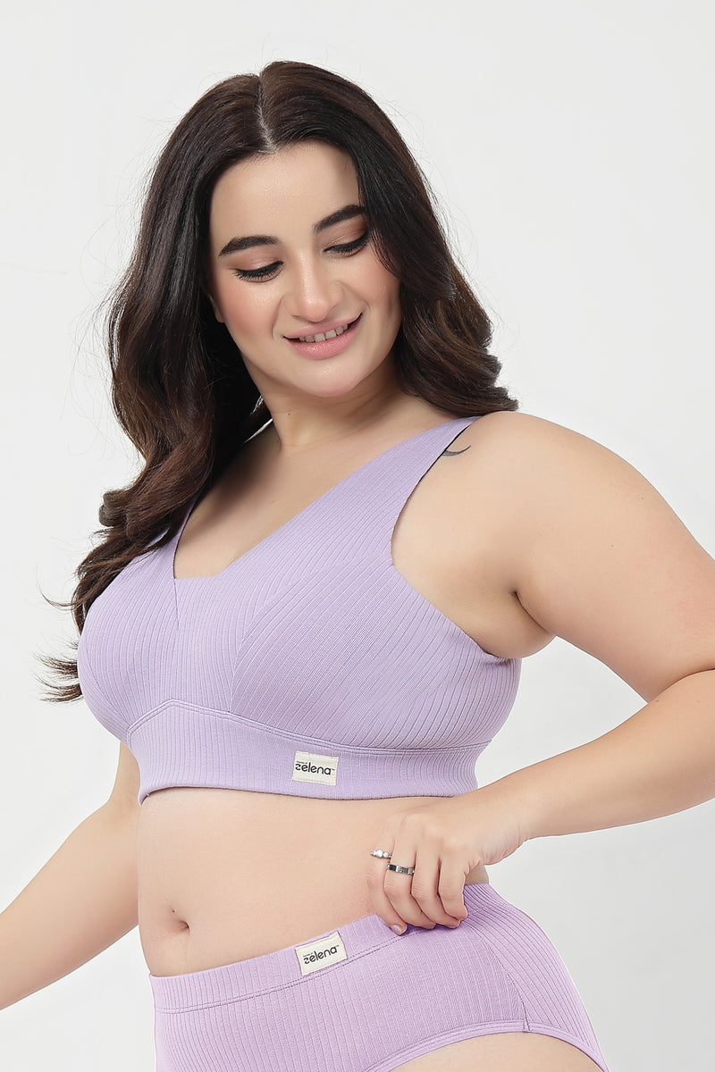 Sera Broad-Rib Bra - Lavender