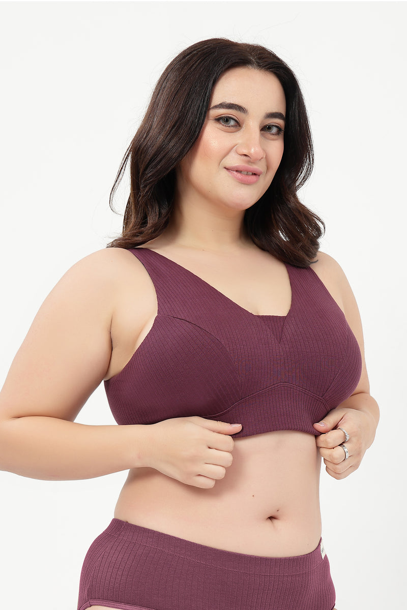 Sera Broad-Rib Bra - Dark Berry