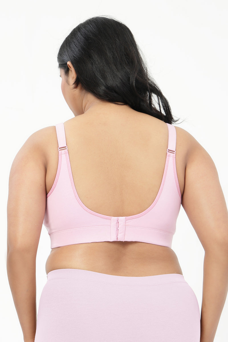 SecureFit Cotton Non-Padded Feeding Bra - Baby Pink