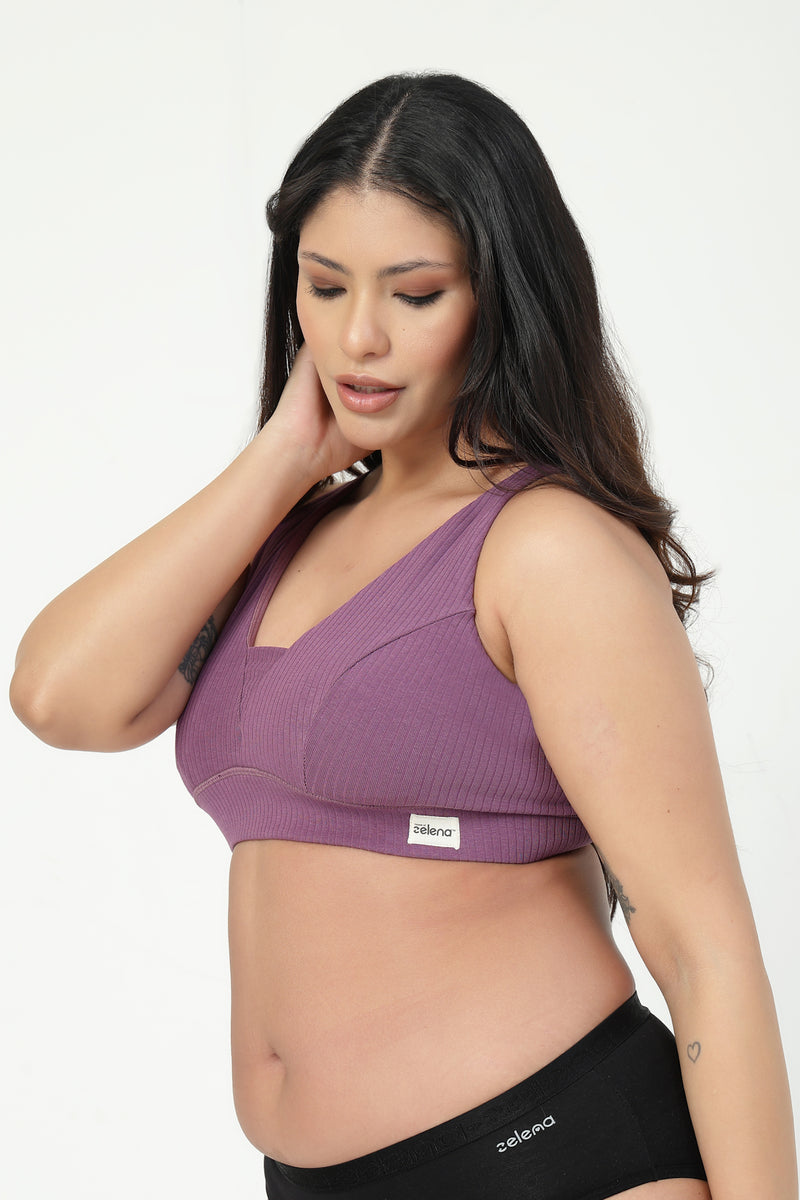 Sera Broad-Rib Bra - Purple