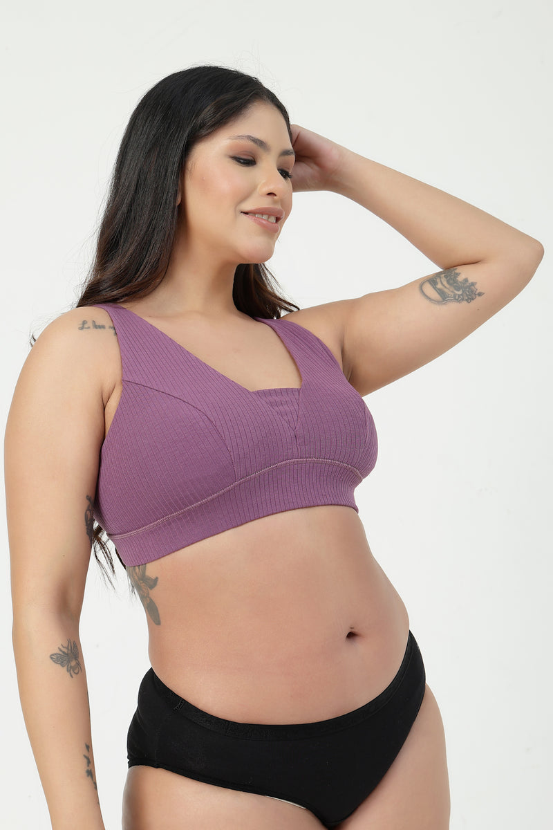 Sera Broad-Rib Bra - Purple