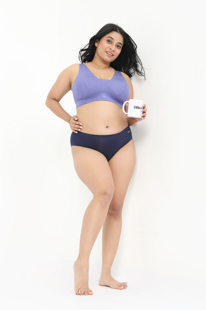 Fixed Padded Modal Maternity Bra with Support - Royal Blue