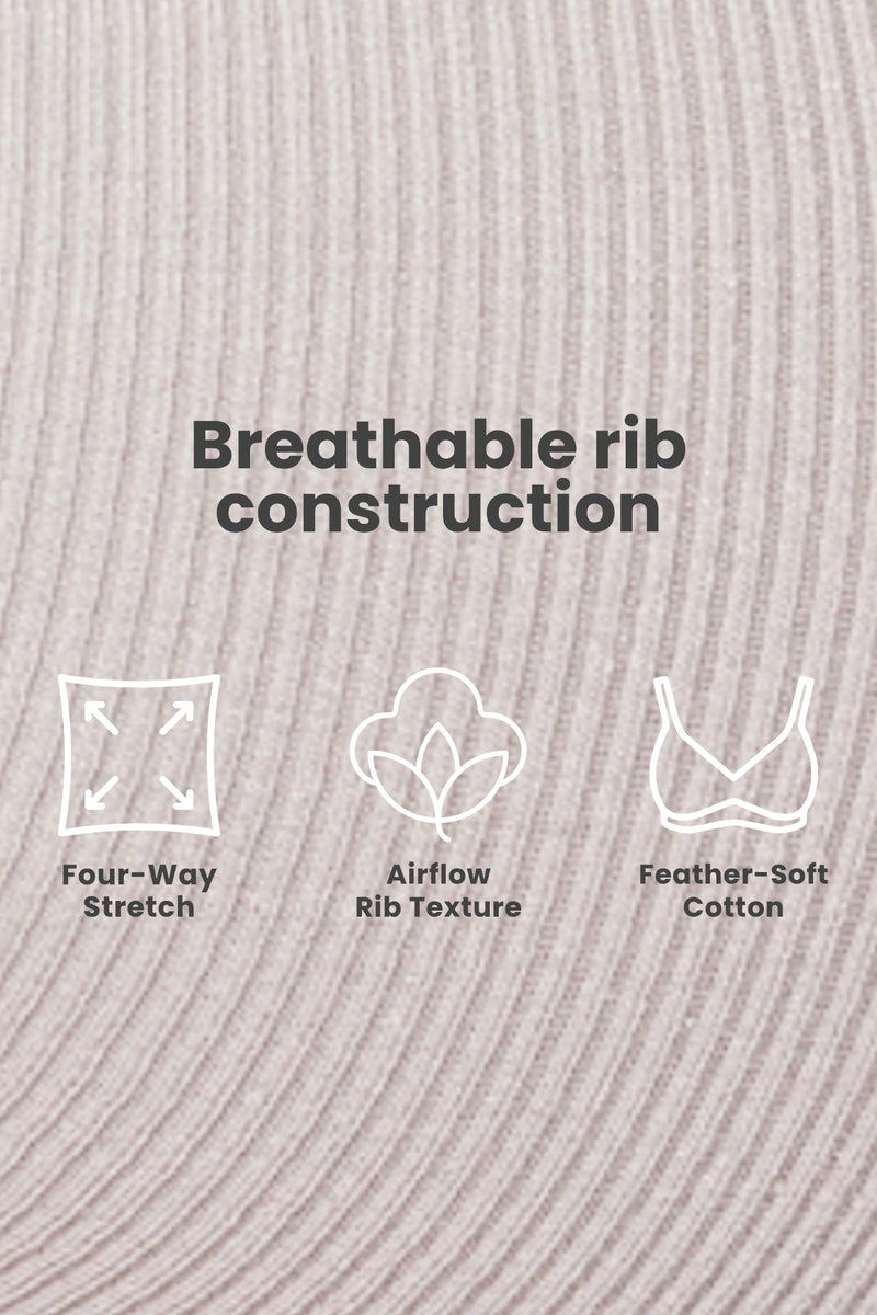 Zena Fine-Rib Bra - Grey Melange