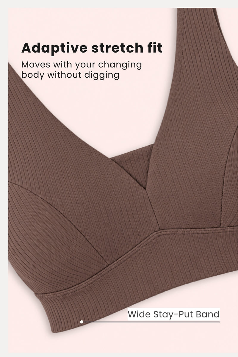 Natural Shape Wide Rib Bra - Mocha