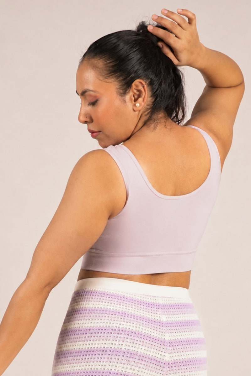 EasyMove non-padded Cotton Yoga Bra - Light Grey