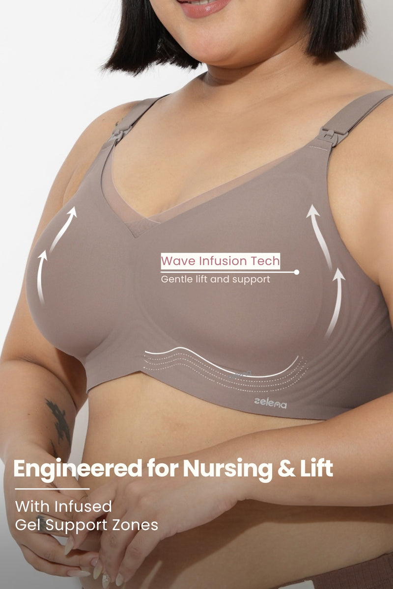 Sculpt & Lift Powermesh Nursing Bra - Chrome