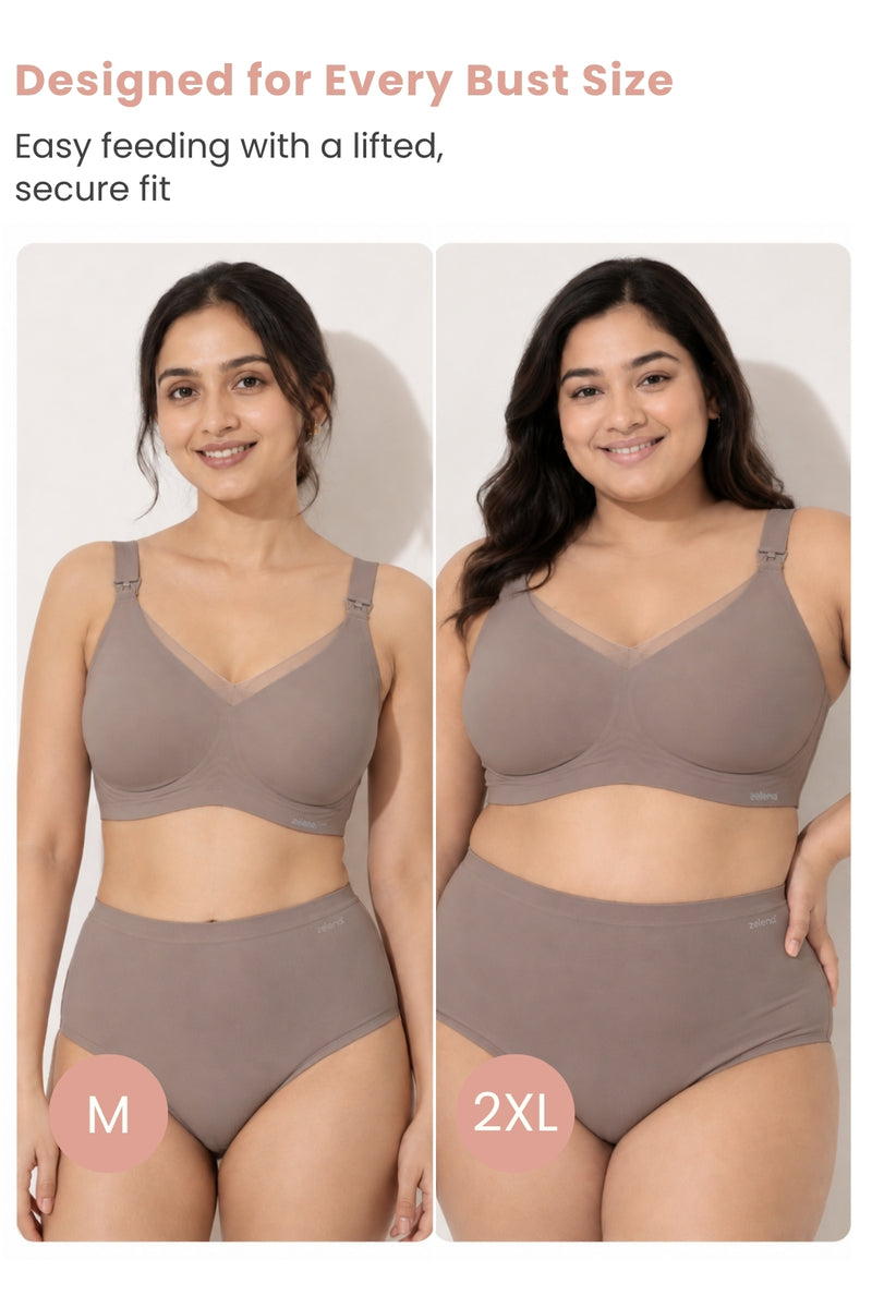 Sculpt & Lift Powermesh Nursing Bra - Chrome