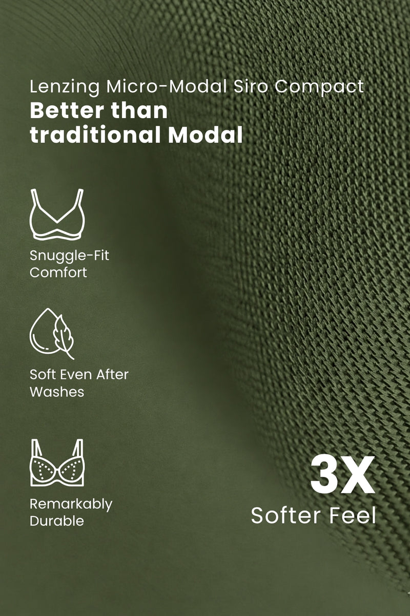 247 (Upgraded) Army Green Modal Padded Maternity Feeding Bra
