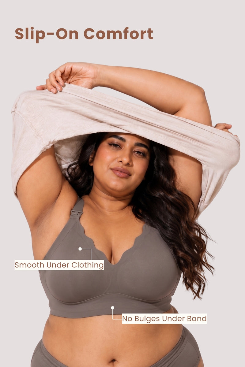 Sculpt & Lift Scallop Nursing Bra - Chrome