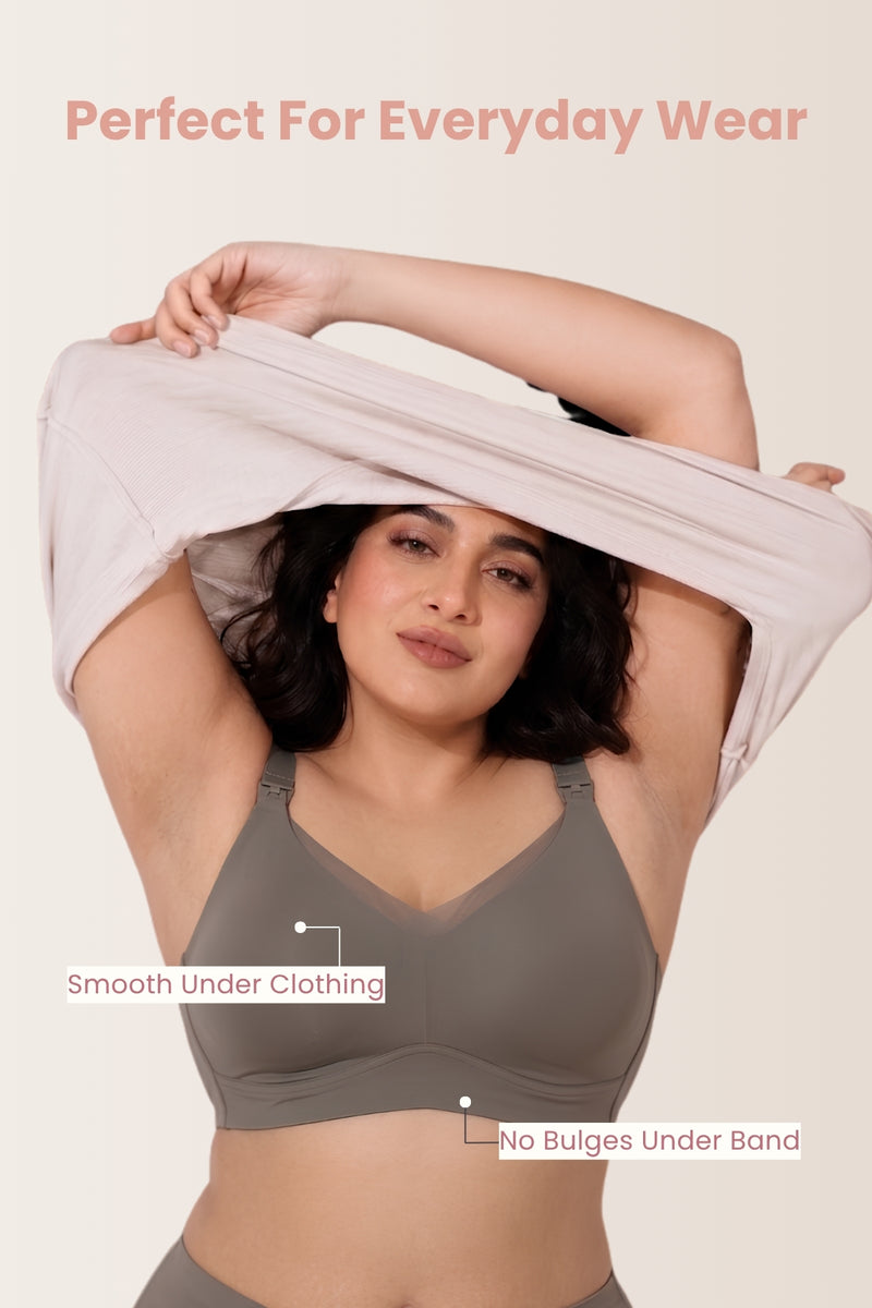 Sculpt & Lift Powermesh Nursing Bra - Chrome