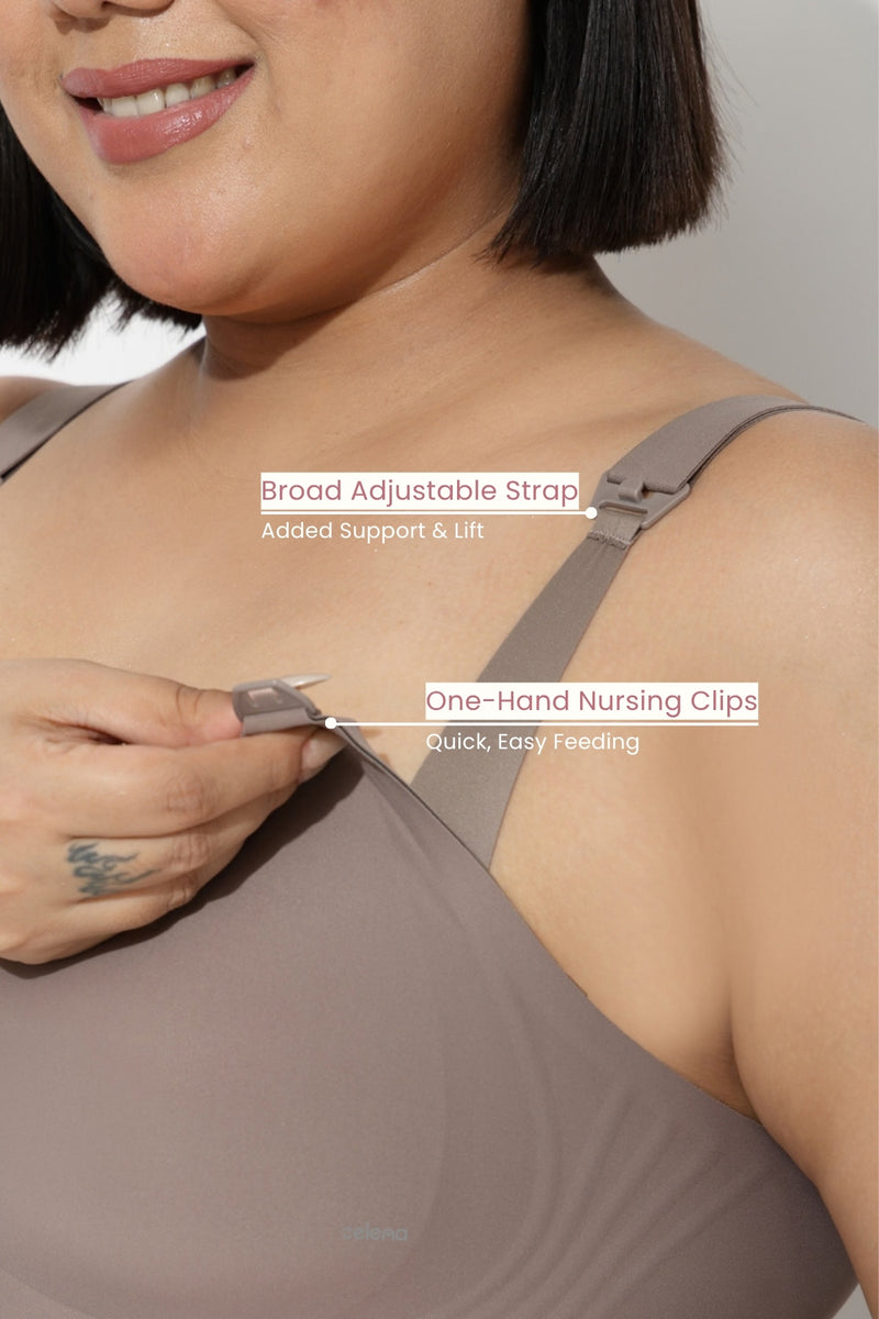 Sculpt & Lift Powermesh Nursing Bra - Chrome