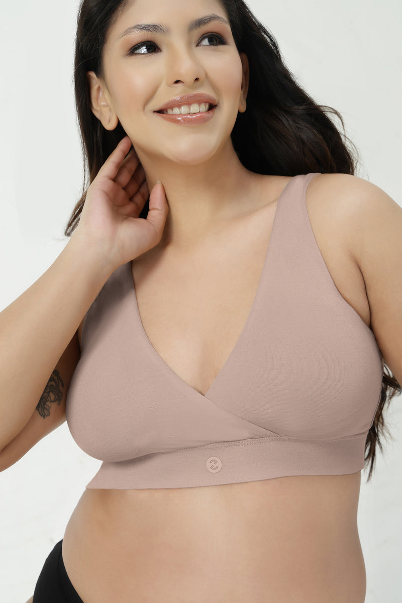 247 (Upgraded) Modal Padded Maternity Feeding Bra - Light Skin