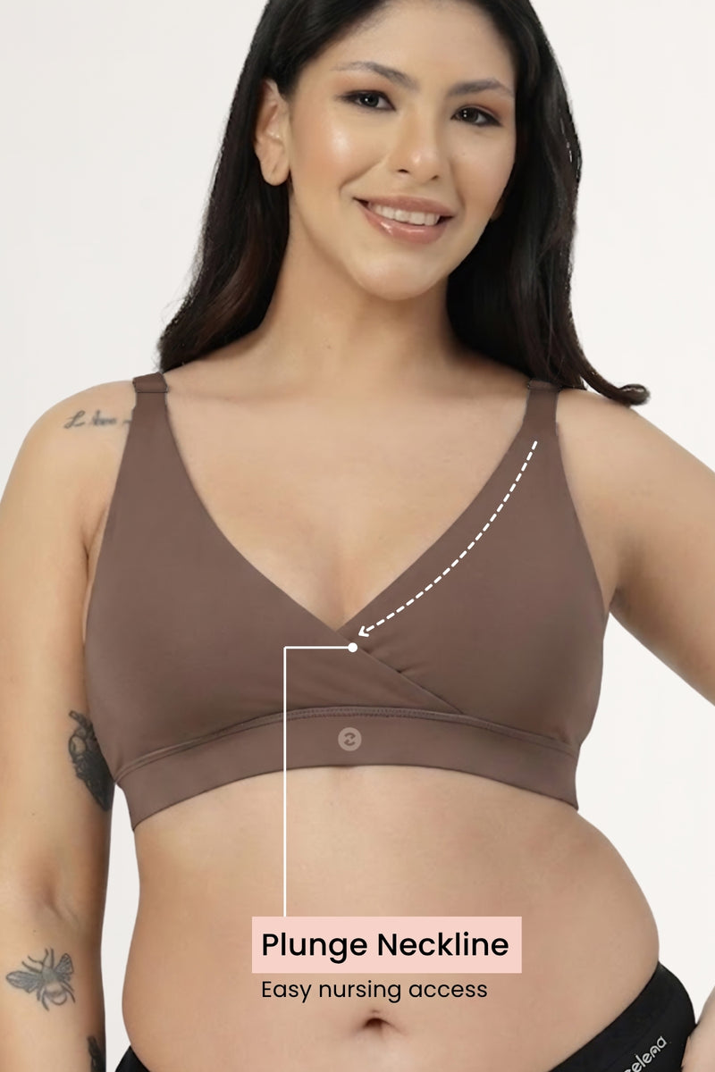 247 Extra Support Cotton Feeding Bra with Adjuster - Mocha