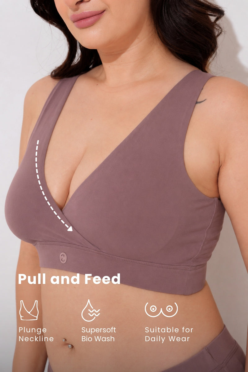 247 (Upgraded) Modal Padded Maternity Feeding Bra - Coco