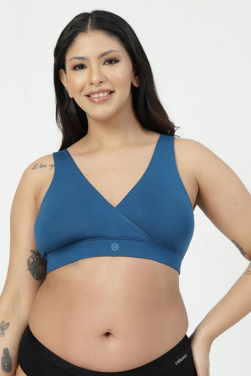247 (Upgraded) Modal Padded Maternity Feeding Bra - Air Force