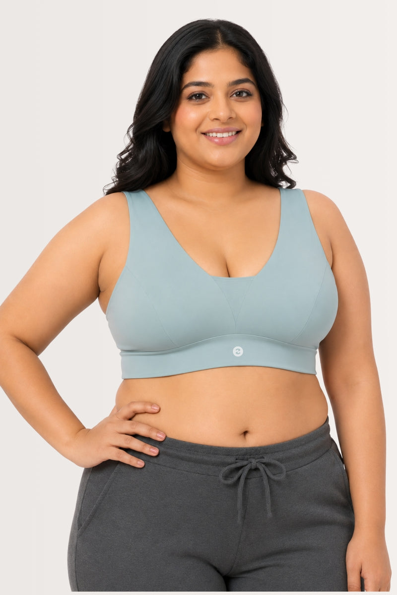 SecureFit Cotton Fixed-Pad Bra - Mint