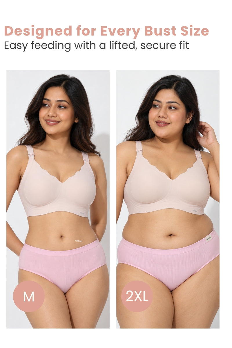Sculpt & Lift Scallop Nursing Bra - Blush