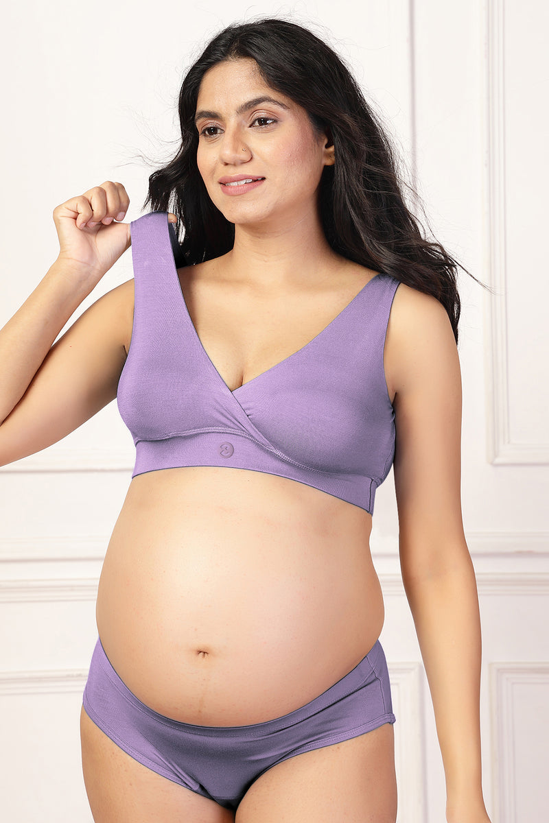 247 (Upgraded) Lavender Modal Padded Maternity Feeding Bra