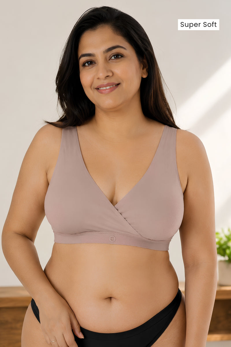 247 (Upgraded) Modal Padded Maternity Feeding Bra - Light Skin