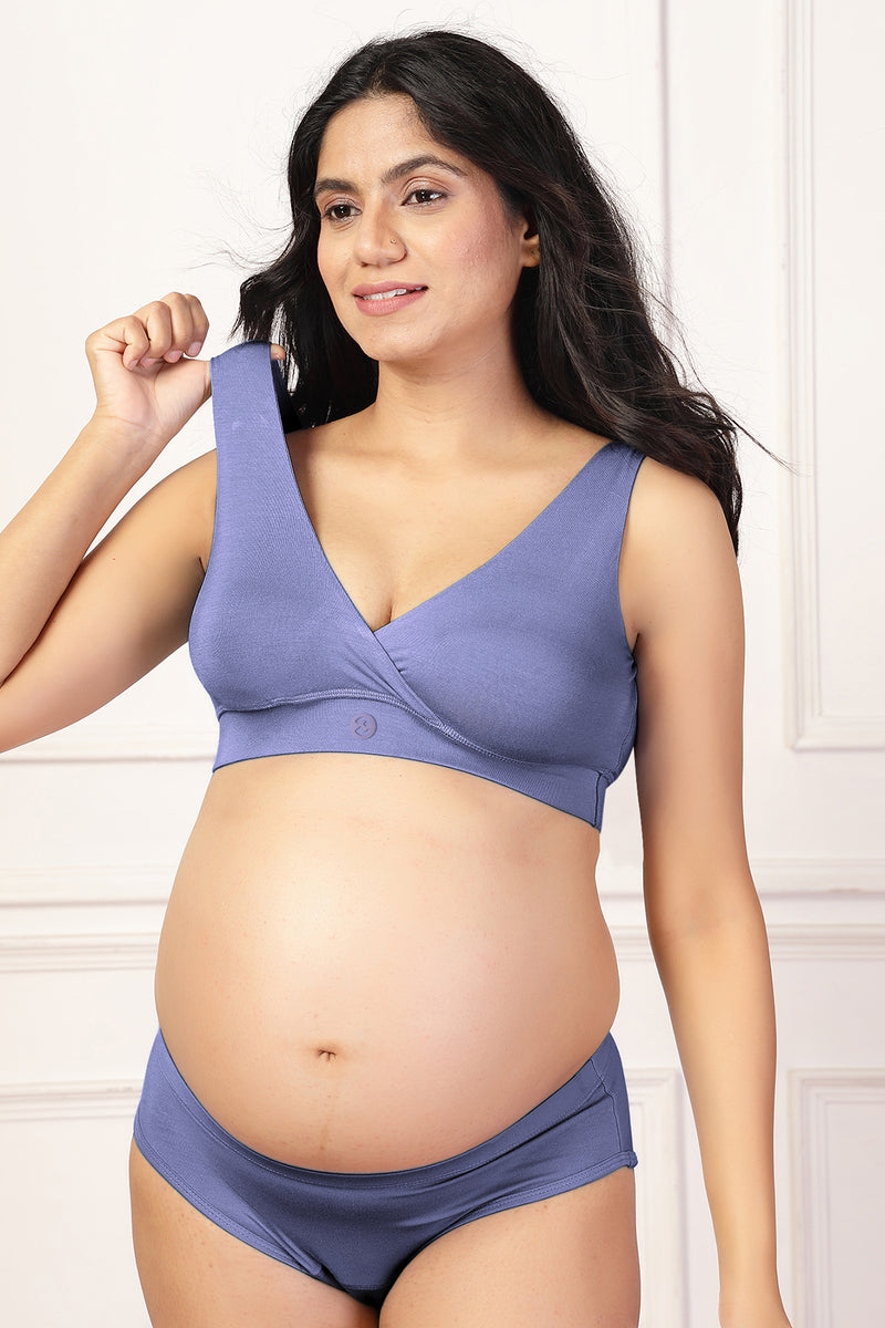 247 (Upgraded) Royal Blue Modal Padded Maternity Feeding Bra