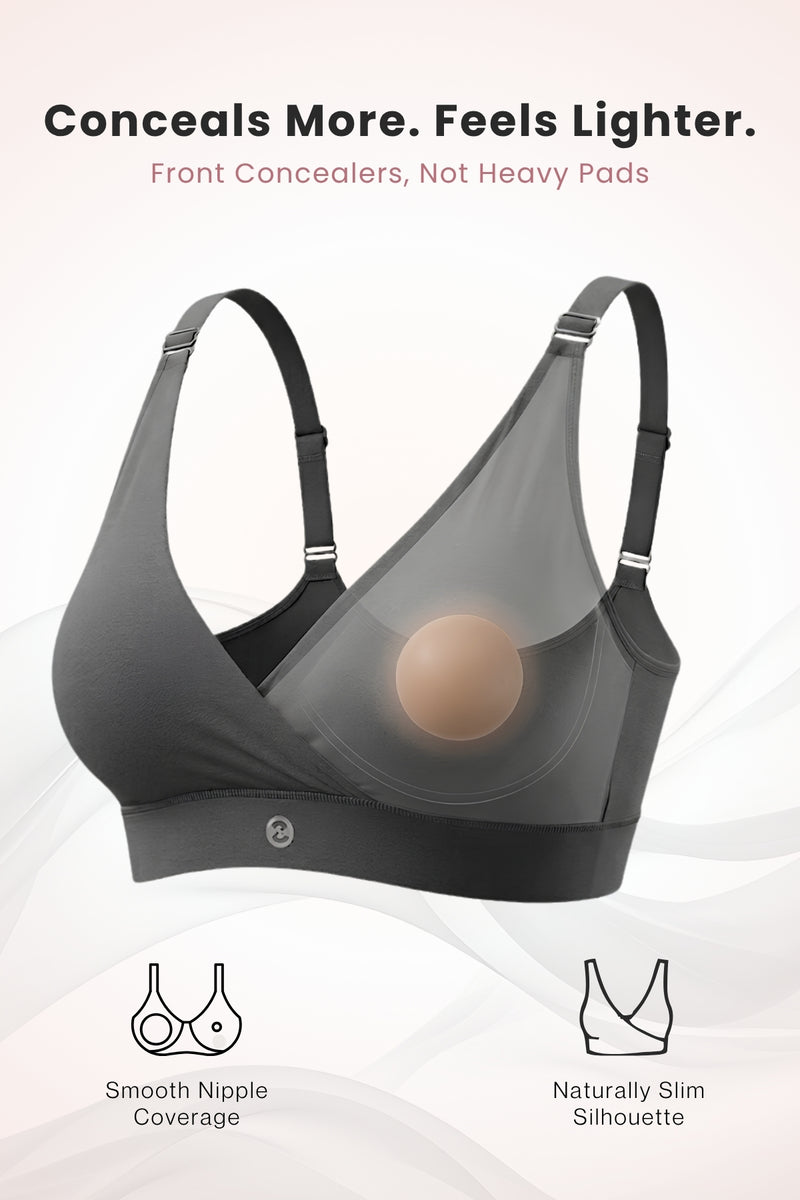 247 Extra Support Cotton Feeding Bra with Adjuster - Light Grey