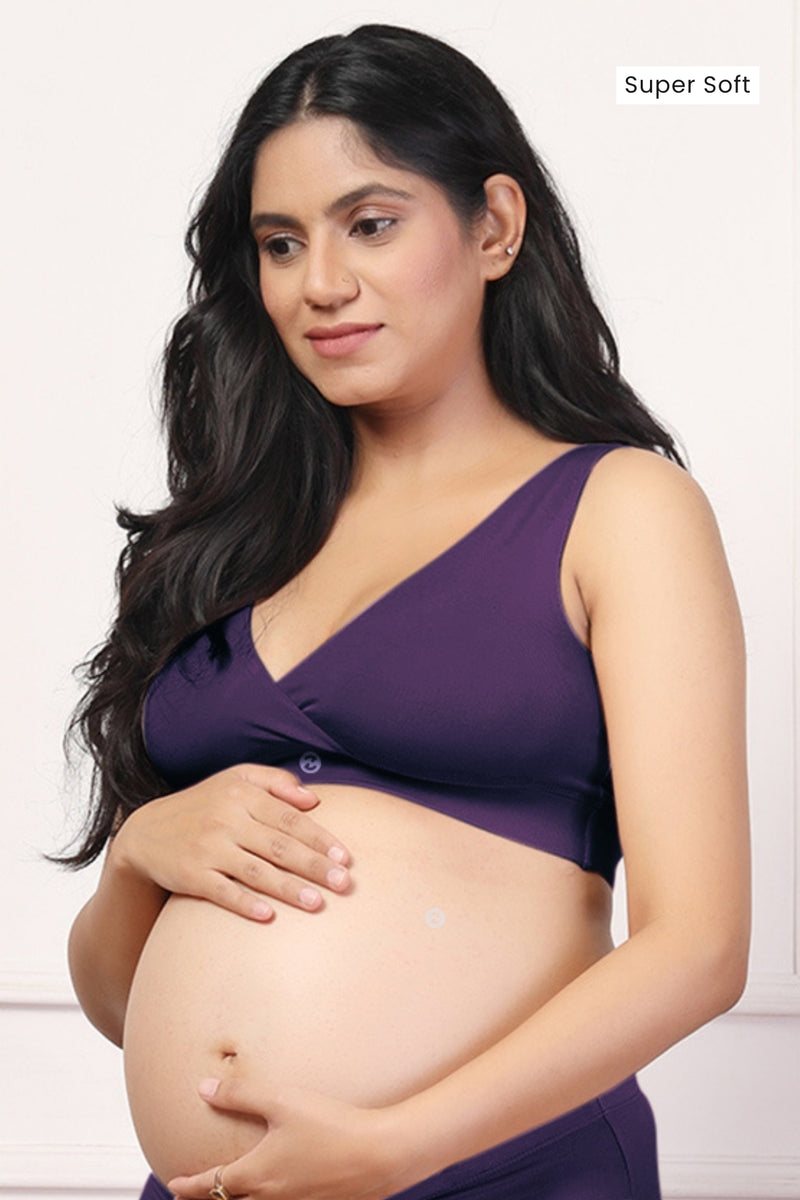 247 (Upgraded) Plum Modal Padded Maternity Feeding Bra