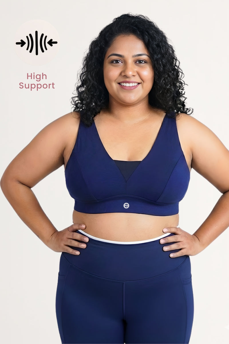 Fixed Padded Modal Maternity Bra with Support - Navy