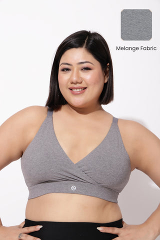 247 Extra Support Cotton Feeding Bra with Adjuster - Melange Anthrea