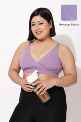 247 Extra Support Cotton Feeding Bra with Adjuster - Melange Purple
