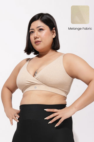 247 Extra Support Cotton Feeding Bra with Adjuster - Melange Beige