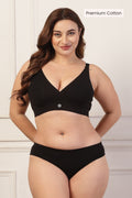 247 Extra Support Cotton Feeding Bra with Adjuster - Black