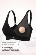 247 Extra Support Cotton Feeding Bra with Adjuster - Black