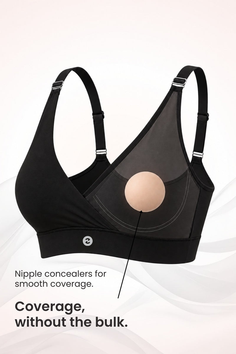 247 Extra Support Cotton Feeding Bra with Adjuster - Black