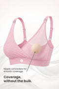 247 Extra Support Cotton Feeding Bra with Adjuster - Melange Pink