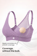 247 Extra Support Cotton Feeding Bra with Adjuster - Melange Purple