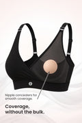 247 Extra Support Cotton Feeding Bra with Adjuster - Black