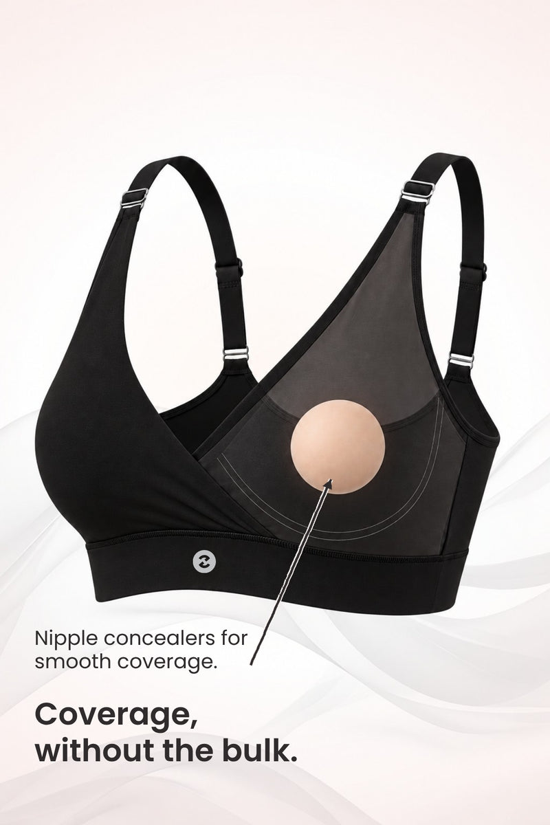 247 Extra Support Cotton Feeding Bra with Adjuster - Black