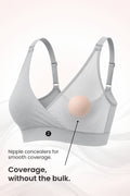 247 Extra Support Cotton Feeding Bra with Adjuster - Light Grey
