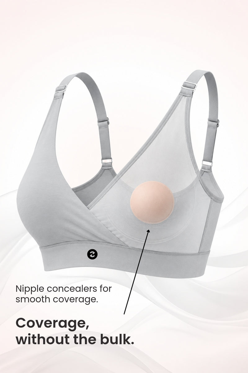 247 Extra Support Cotton Feeding Bra with Adjuster - Light Grey