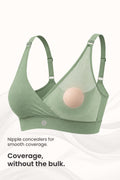 247 Extra Support Cotton Feeding Bra with Adjuster - Medium Green