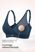247 Extra Support Cotton Feeding Bra with Adjuster - Navy Blue
