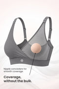 247 Extra Support Cotton Feeding Bra with Adjuster - Dark Grey