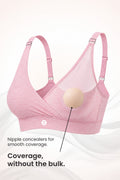 247 Extra Support Cotton Feeding Bra with Adjuster - Melange Pink