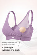 247 Extra Support Cotton Feeding Bra with Adjuster - Melange Purple