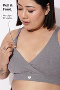 247 Extra Support Cotton Feeding Bra with Adjuster - Melange Anthrea